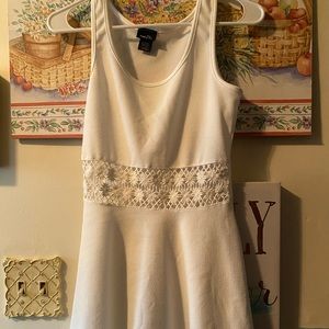 Rue21 White Crocheted Detail Dress